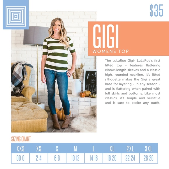 ♦️2/$30 Striped LuLaRoe Gigi Fitted Top - Picture 4 of 7